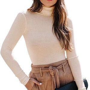 Long Sleeve Ribbed Turtleneck Bodysuit